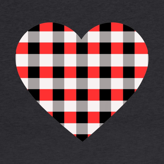 Red and Black Plaid Heart by anrockhi